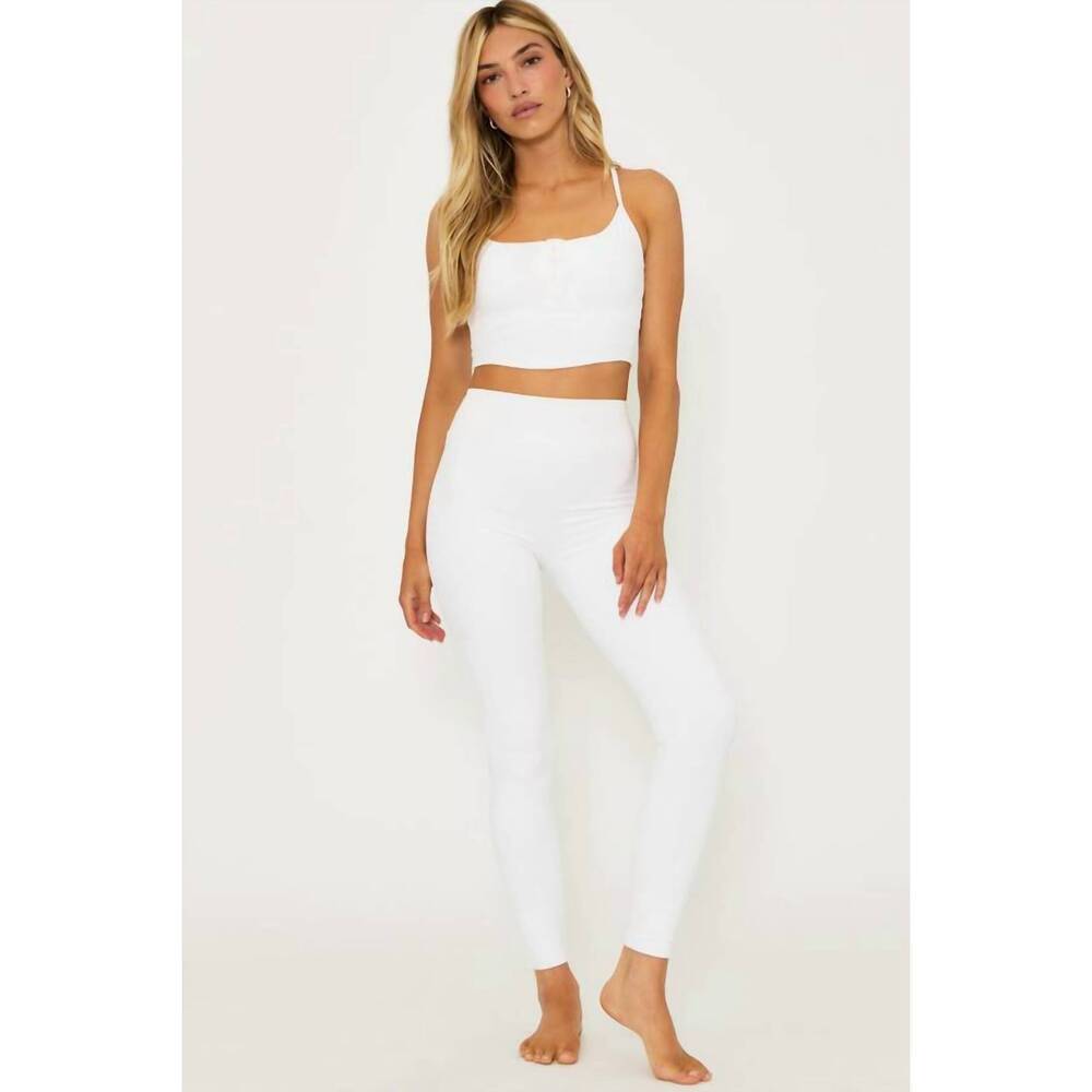 NEW BEACH RIOT tinsley leggings in white waffle